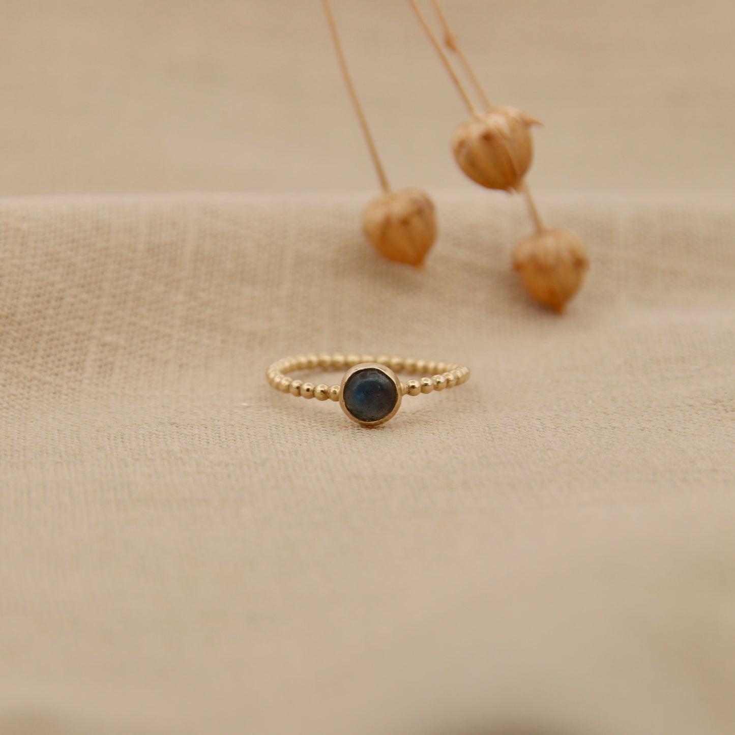 Infinity Ring – 14k Geelgoud - Labradoriet