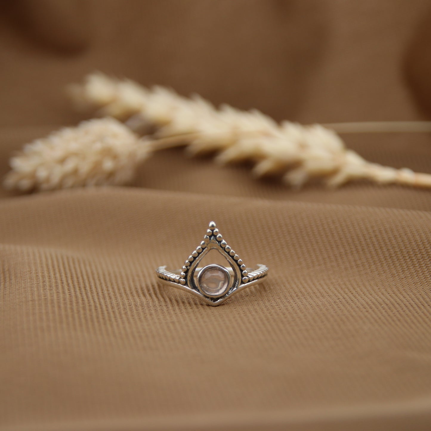 Sterling Silver Sophisticated Sparkle Ring – Rose Quartz