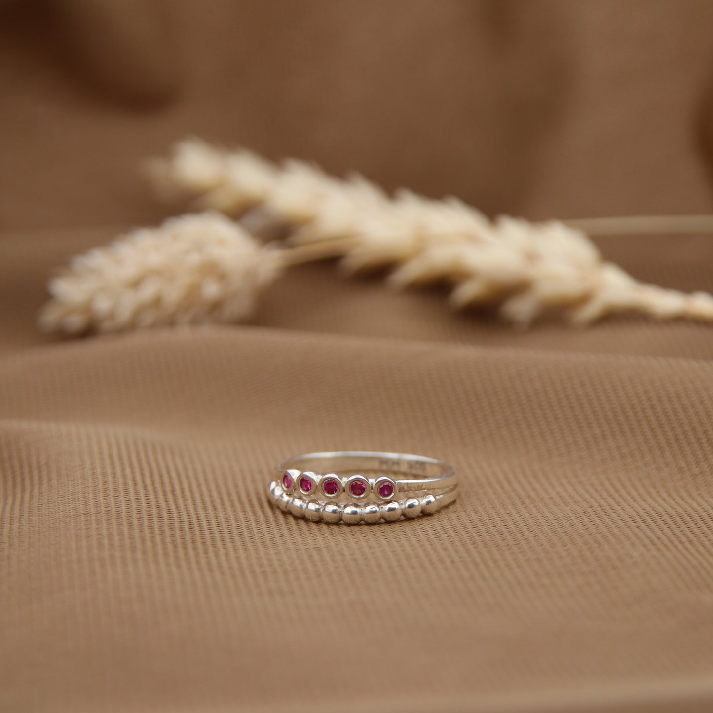 Sterling Silver Eleganza Ring Ruby Zircon