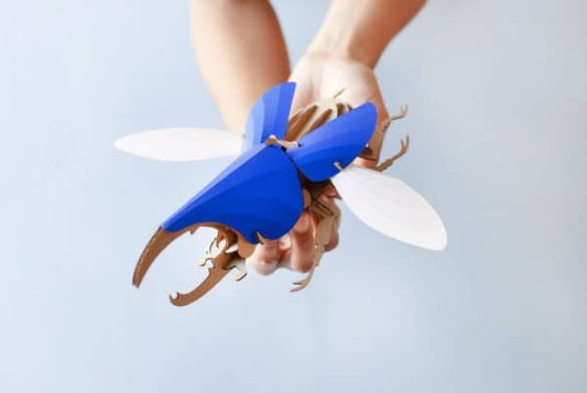 Paper Hercules Beetle - Deep Blue Metallic