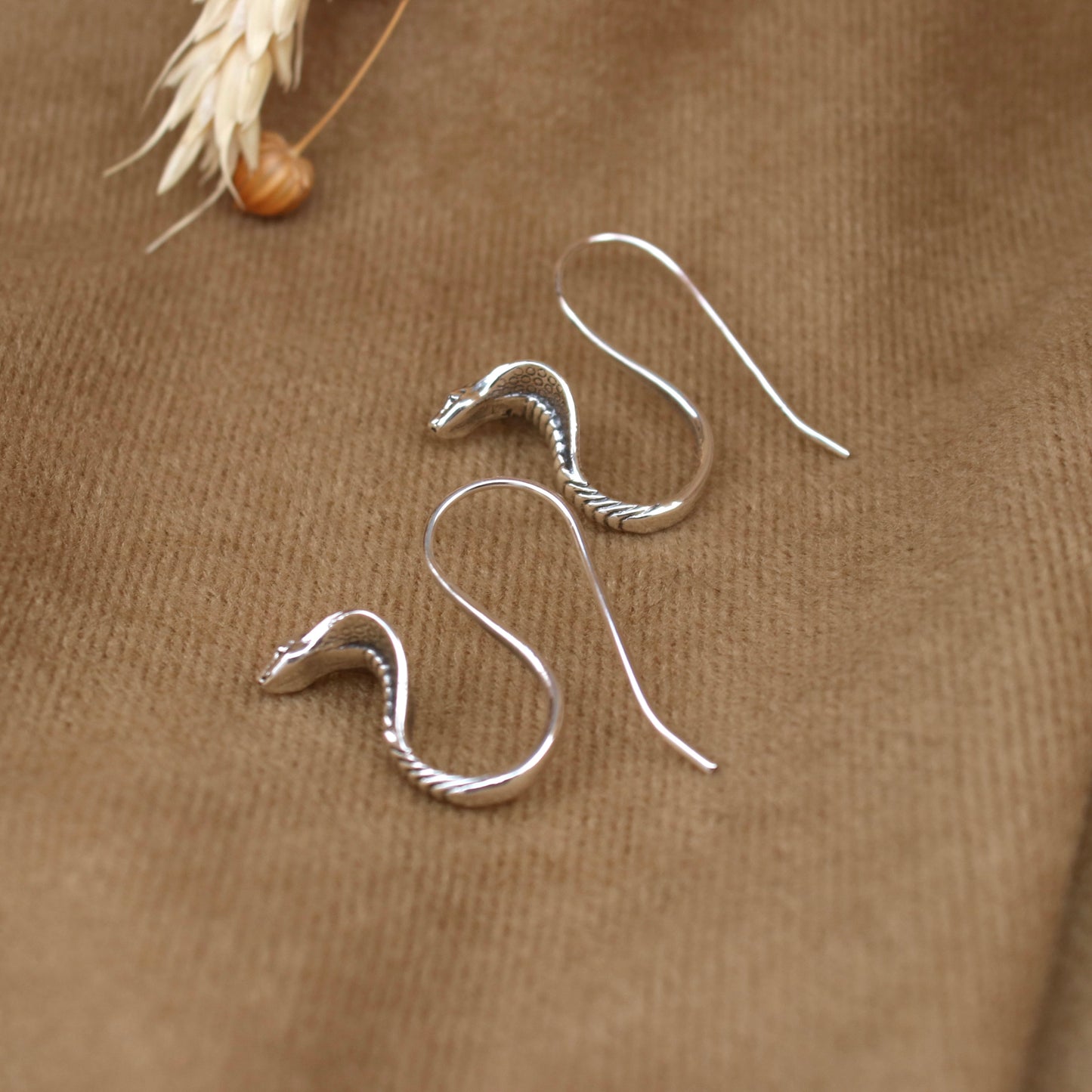 Sterling Silver Cobra Earrings