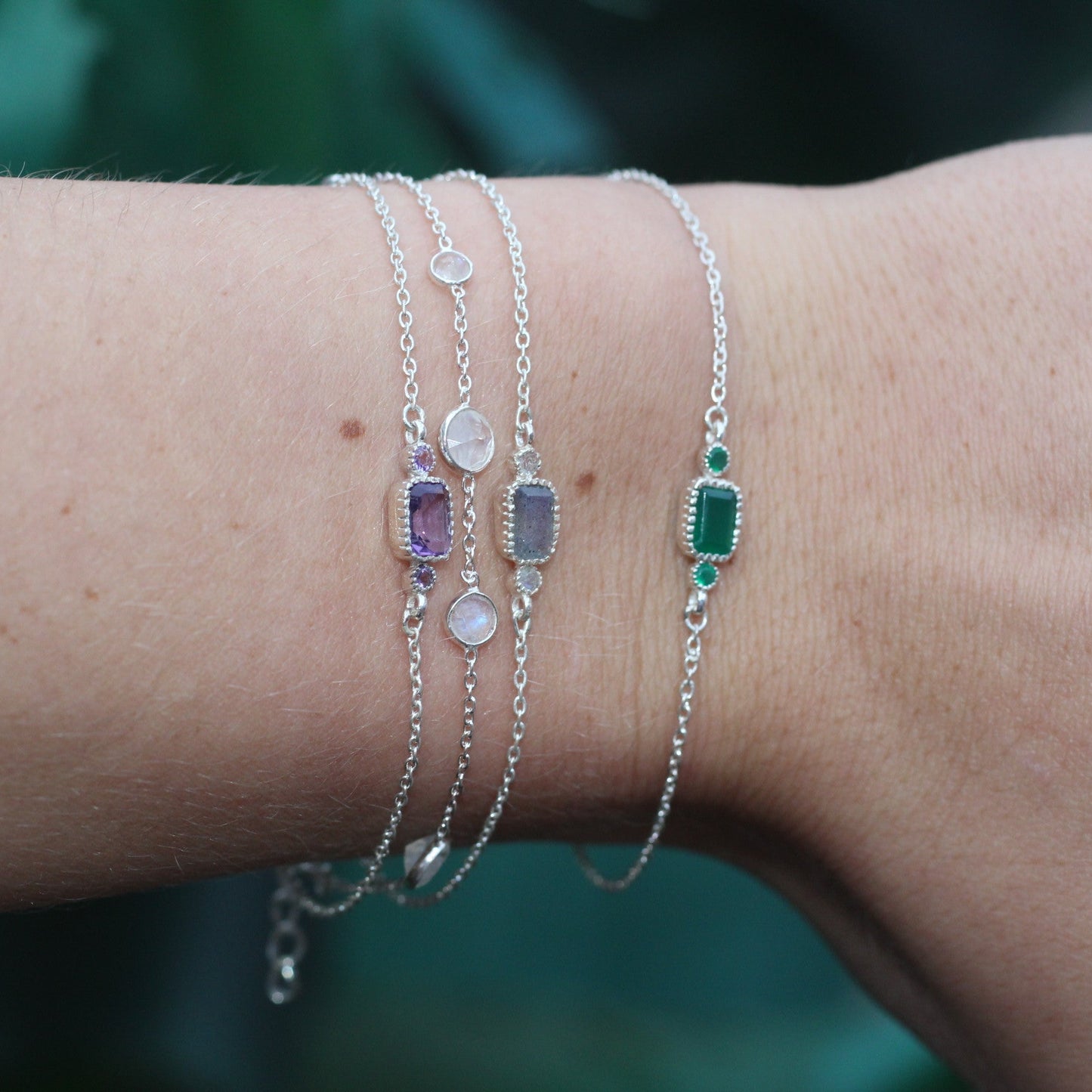 Sterling Silver Square Bracelet Labradorite