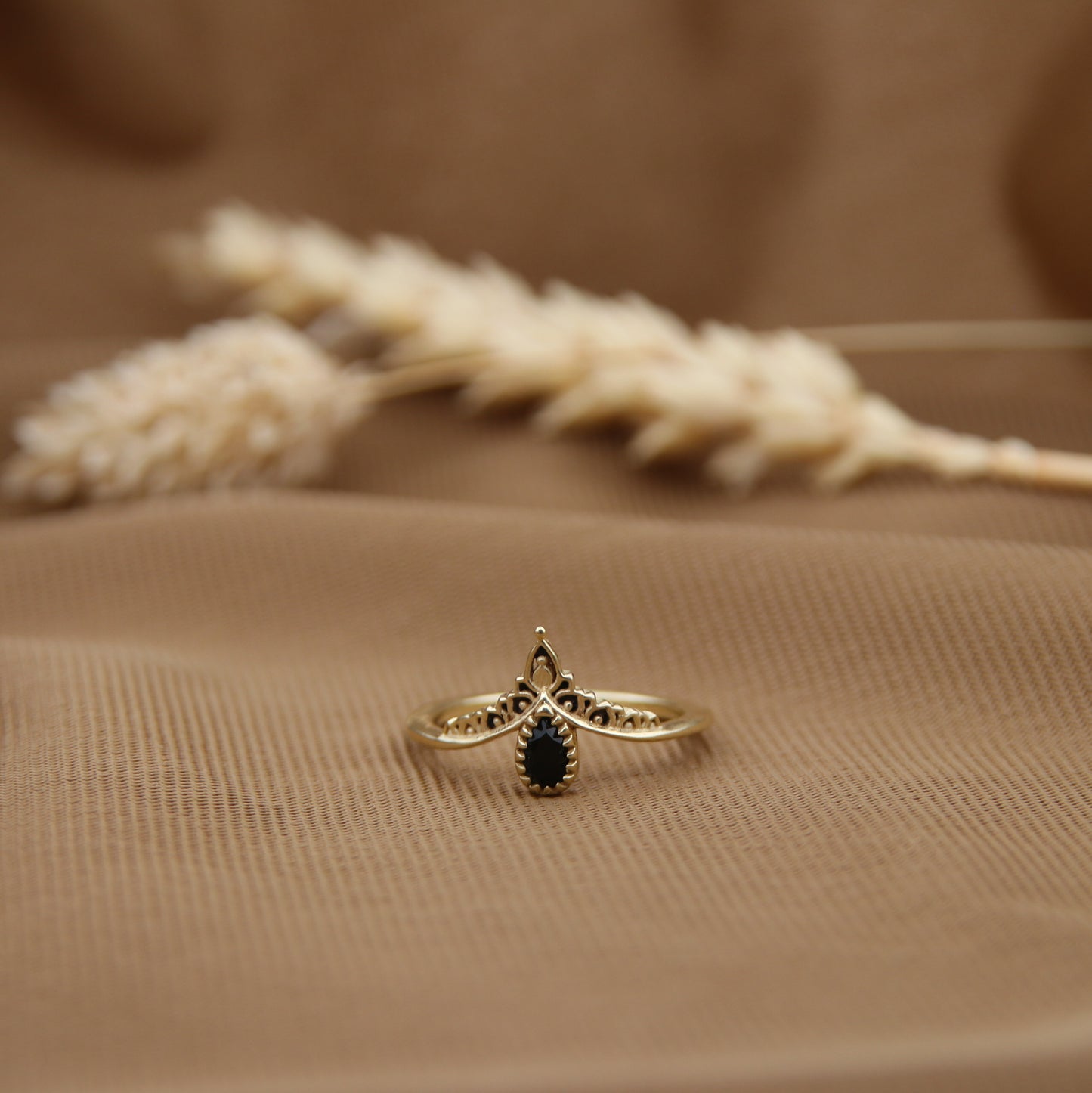 14K Gold Vermeil Eternal Elegance Ring Black Onyx