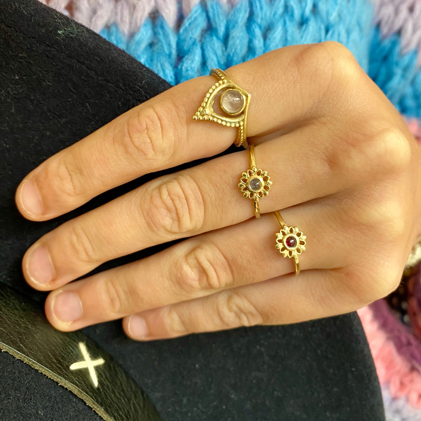 14K Gold Vermeil Sophisticated Sparkle Ring Rose Quarts