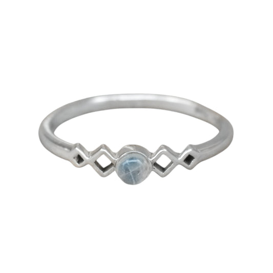 Sterling Silver Harmonica Moonstone Ring