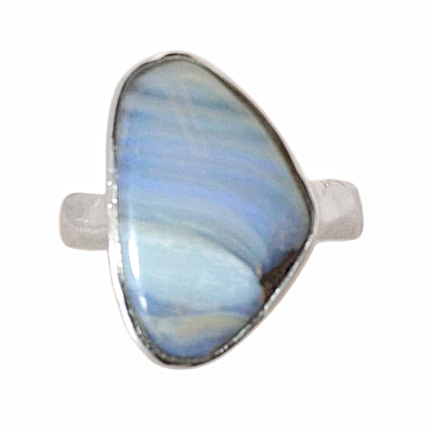 Sterling Silver Freeform Boulder Opal Ring (Australia) - 17 mm