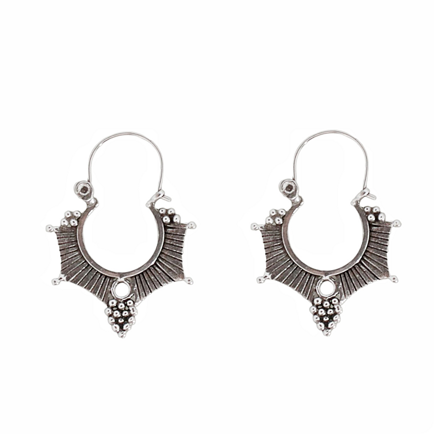Sterling Silver Temple Hoops