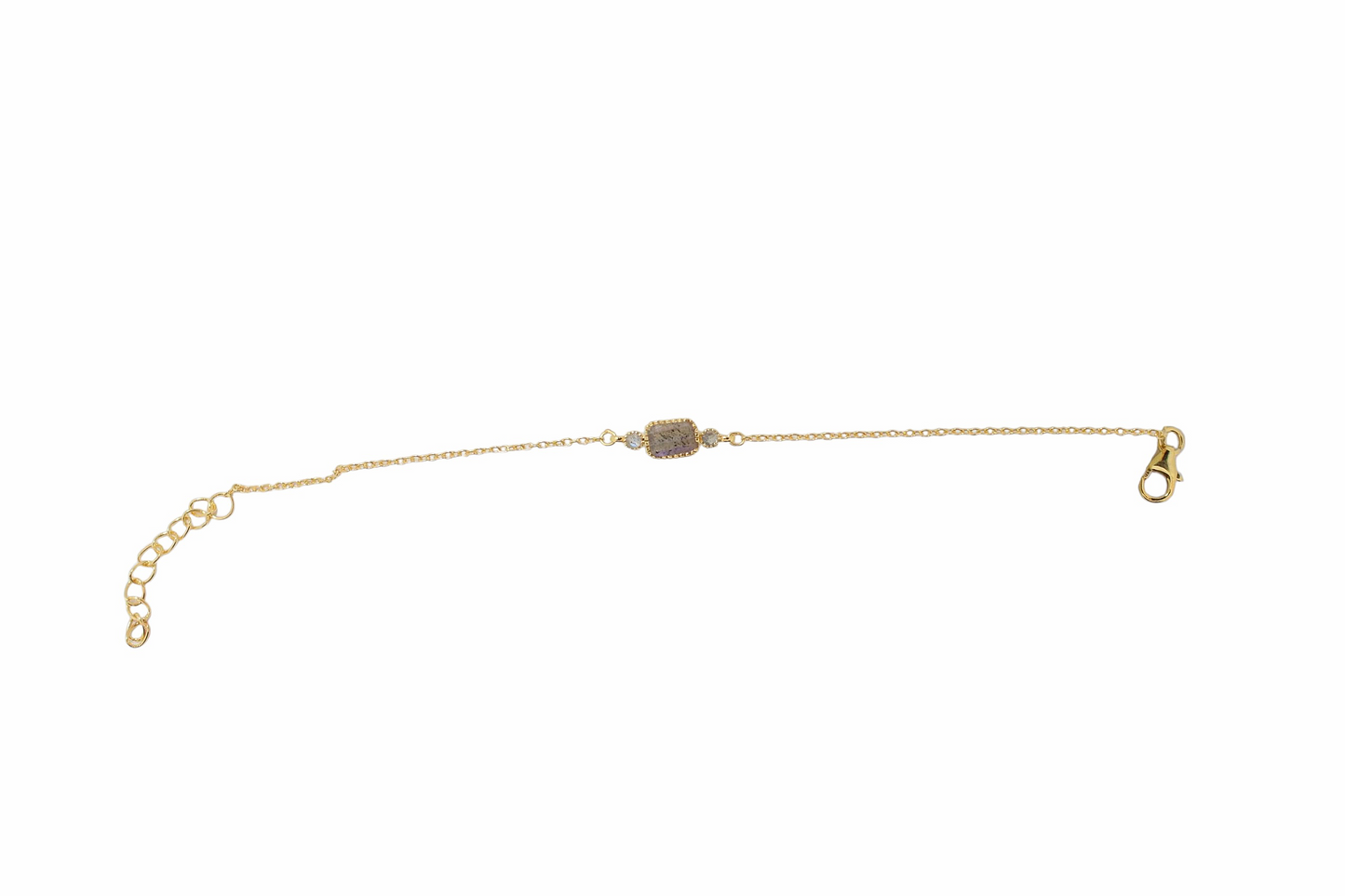 14k Gold Vermeil Square Bracelet Labradorite