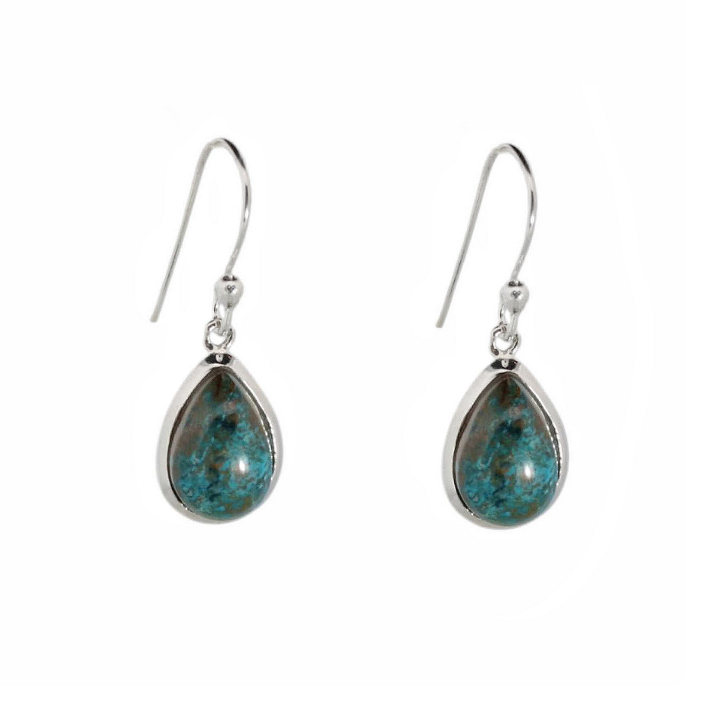 Sterling silver Teardrop Chrysocolla Earrings