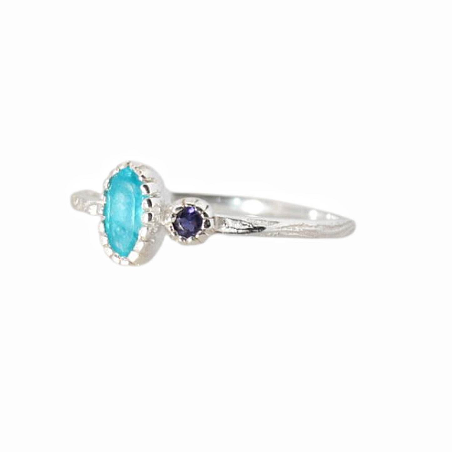 Sterling Silver Oval Ocean Ring