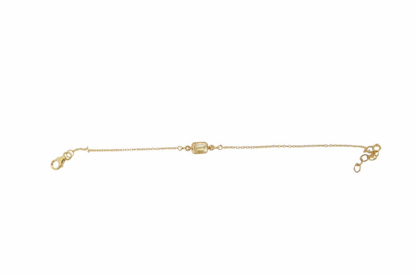 14k Gold Vermeil Square Bracelet Citrine