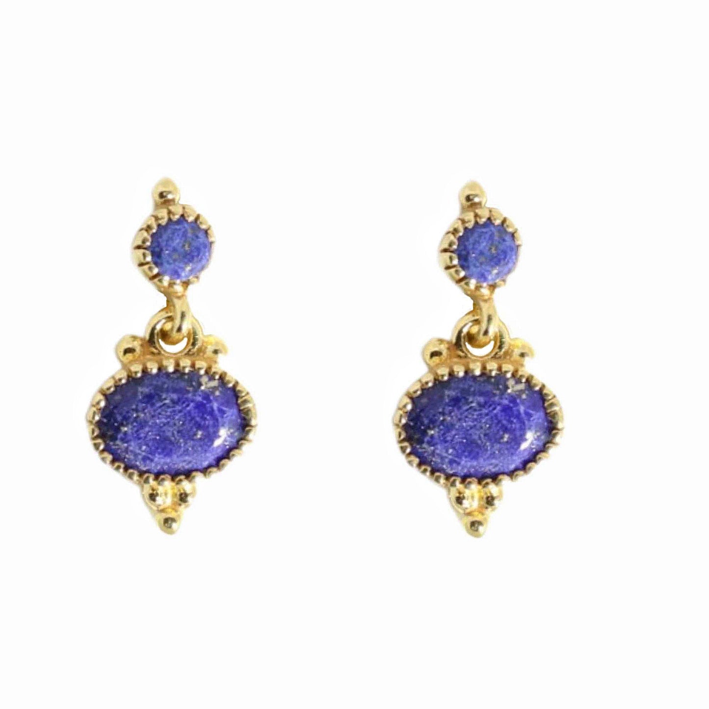 14k Gold Vermeil Lapis Lazuli Party Studs