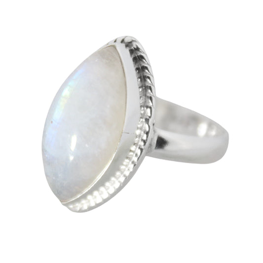 Sterling Silver Marquise Moonstone Ring