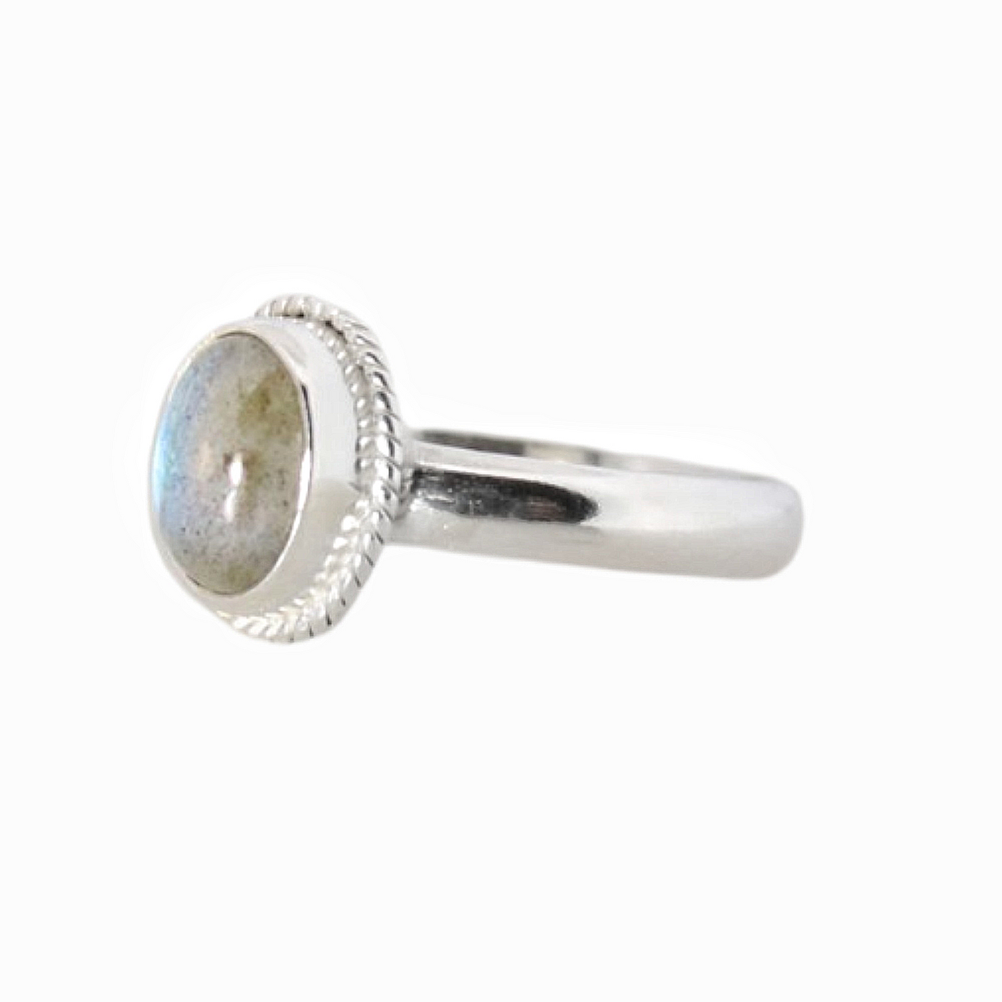 Sterling Silver Oval Moonbeam Ring Labradorite