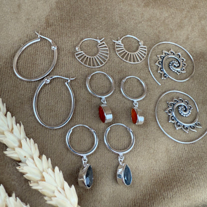 Sterling Silver Tiny Wheel Earrings