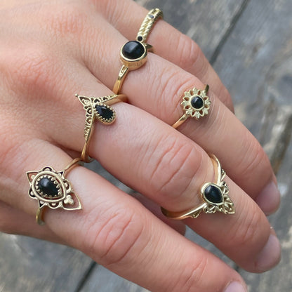 14K Gold Vermeil Eternal Elegance Ring Black Onyx