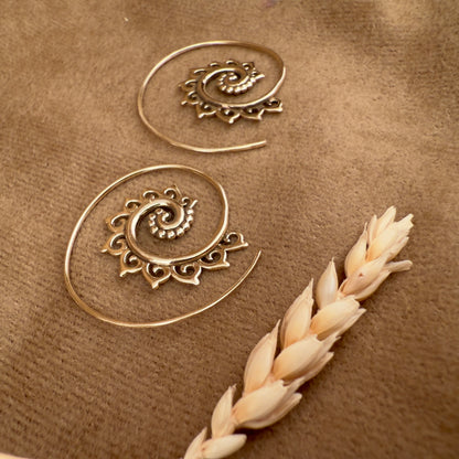 14k Gold Vermeil Spiral Earrings