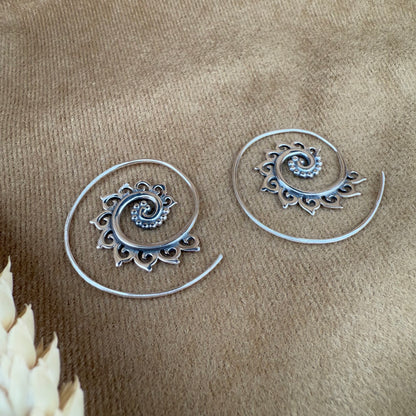 Sterling Silver Spiral Earrings