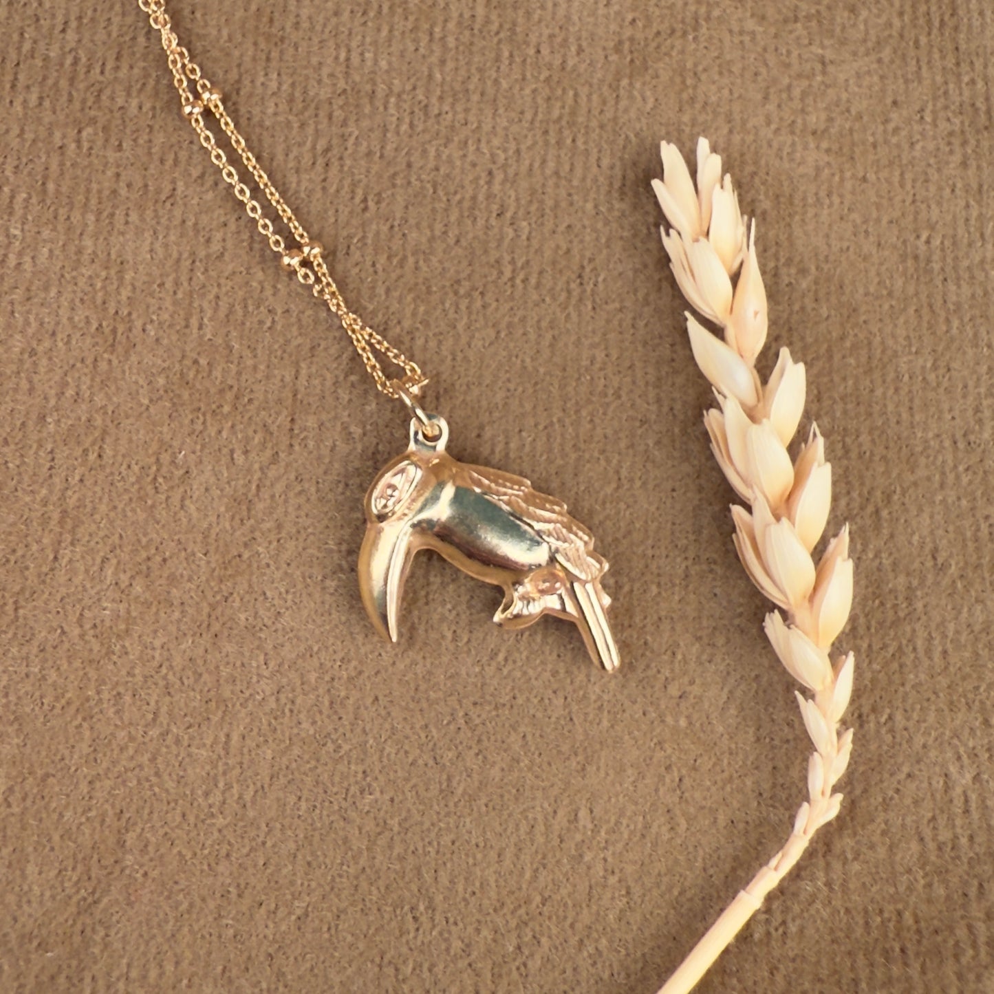 14k Gold Vermeil Tucan Necklace - Limited Edition