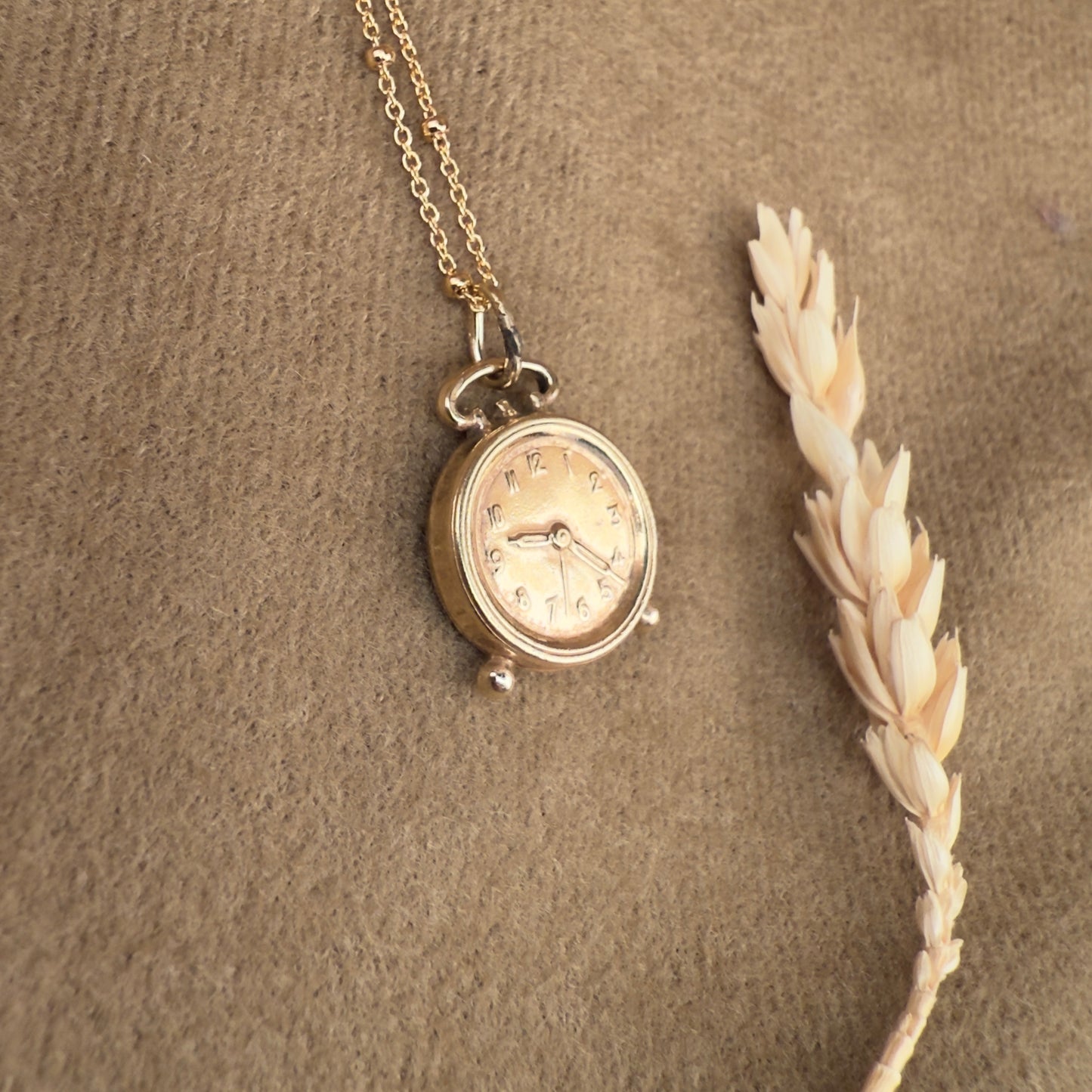 14k Gold Vermeil Clock Necklace - Limited Edition