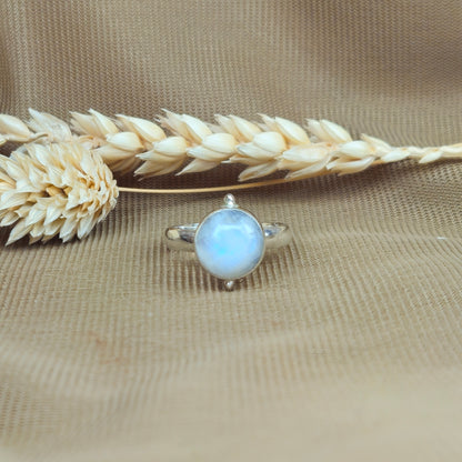 Sterling Silver Clock Ring - Moonstone