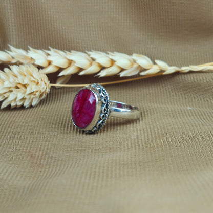 Sterling Silver Lady in Red Ring - Ruby Quartz