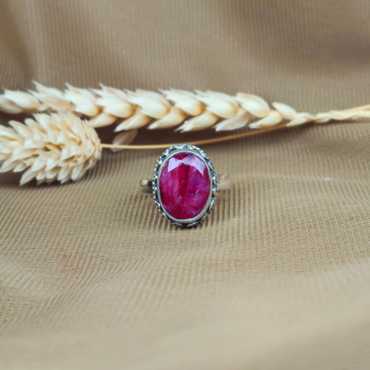 Sterling Silver Lady in Red Ring - Ruby Quartz