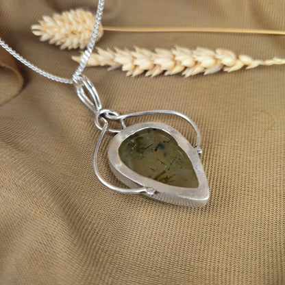 Sterling Silver Mystic Prehnite Pendant