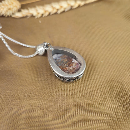 Sterling Silver Petrified Wood Pendant