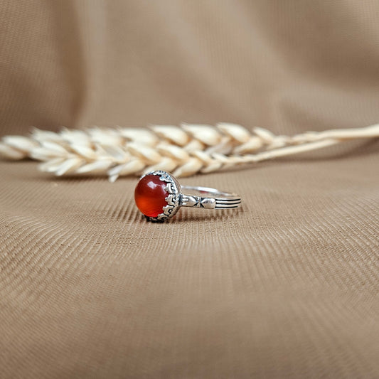 Sterling Silver Enchanting Ring Carnelian