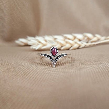 Sterling Silver Eternal Elegance Ring Garnet