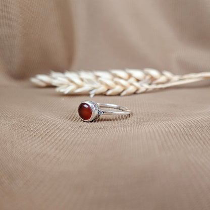 Sterling Silver Charmed Ring Carnelian