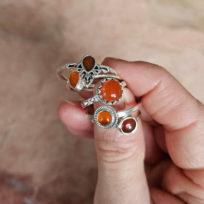 Sterling Silver Enchanting Ring Carnelian