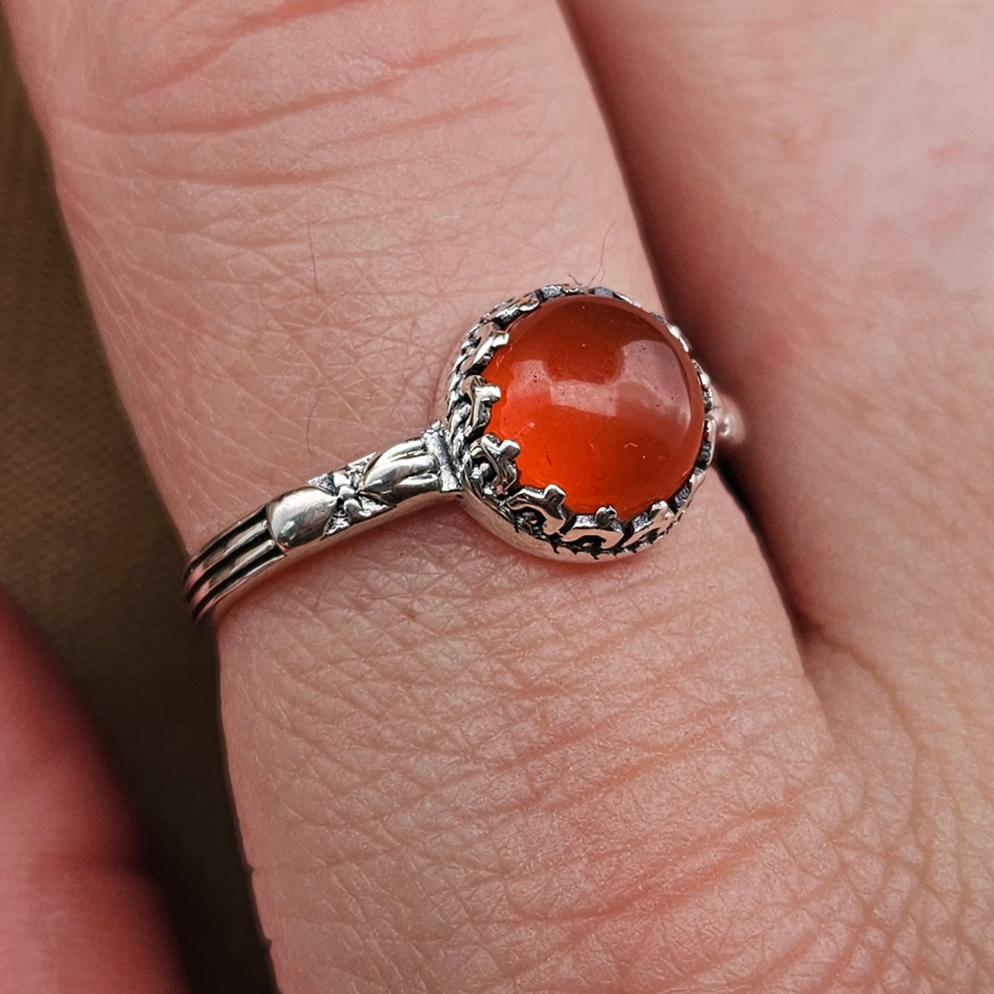 Sterling Silver Enchanting Ring Carnelian