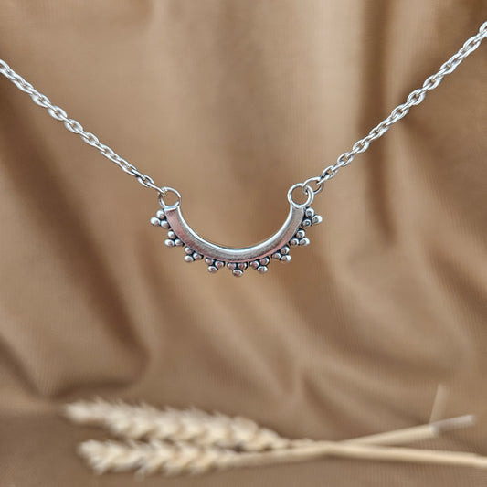 Sterling Silver Beaded Arch Necklace