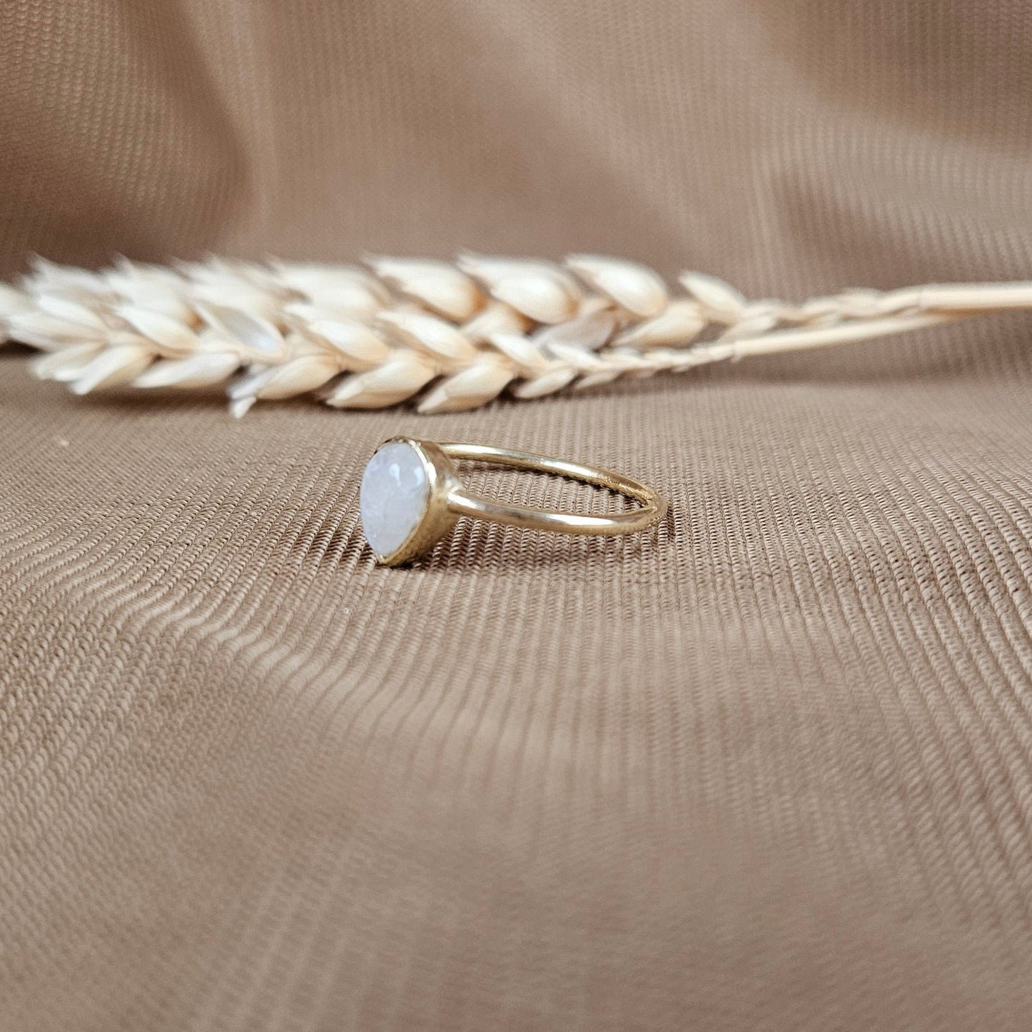 14k Gold Vermeil Pear Moonstone Ring