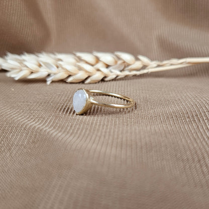 14k Gold Vermeil Pear Moonstone Ring