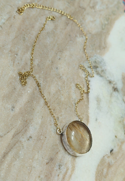 14k Gold Vermeil Golden Rutile Necklace - Limited Edition