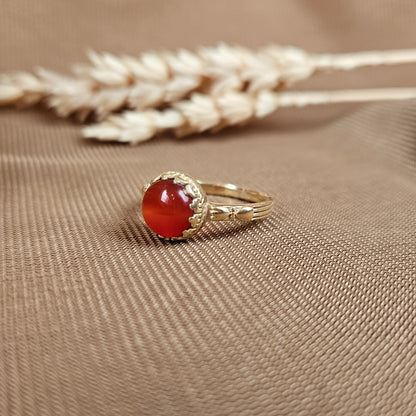 14K Gold Vermeil Enchanting Ring Carnelian