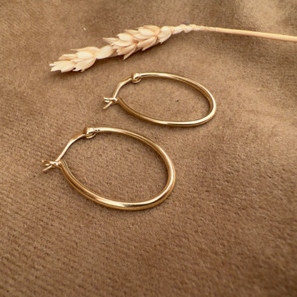 14k Gold Vermeil Oval Earrings