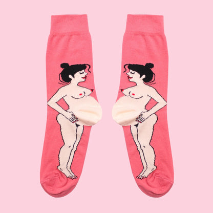 Pregnant Woman Socks - White