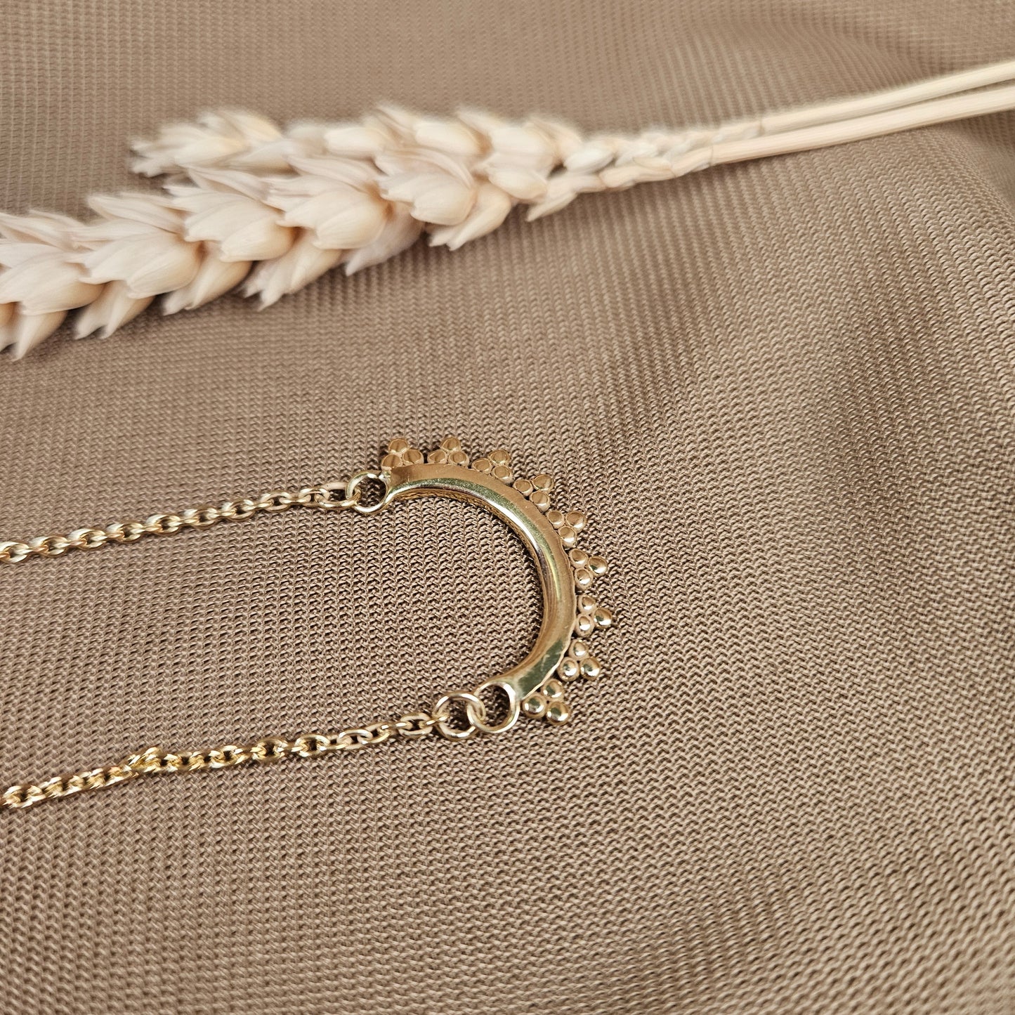 14k Gold Vermeil Beaded Arch Necklace - Limited Edition