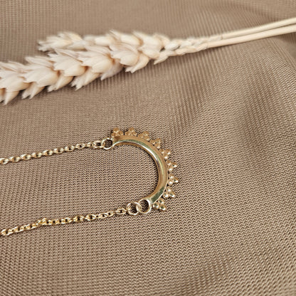 14k Gold Vermeil Beaded Arch Necklace - Limited Edition