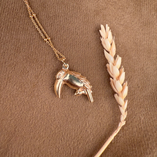 14k Gold Vermeil Tucan Necklace - Limited Edition