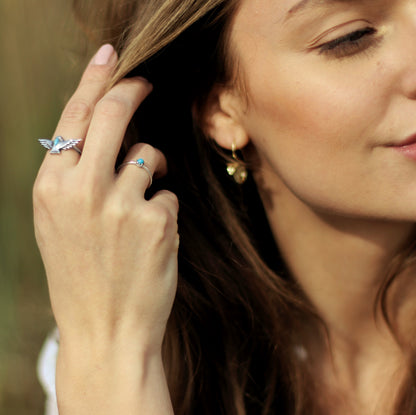 Sterling Silver Free Bird Turquoise Ring