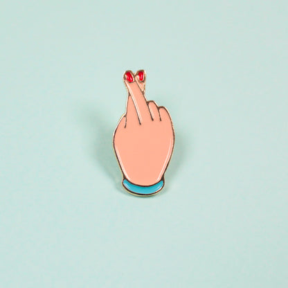 Finger Crossed Pin