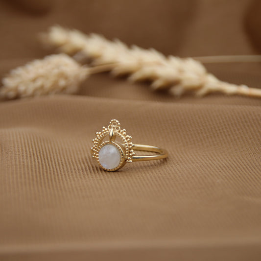 14K Gold Vermeil Ode to a Woman Ring Moonstone