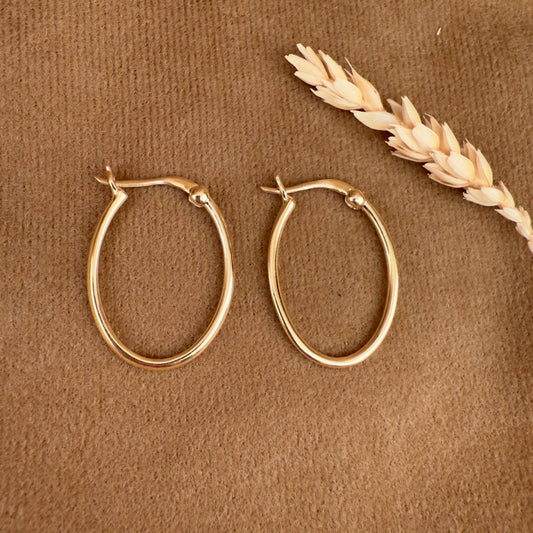 14k Gold Vermeil Oval Earrings