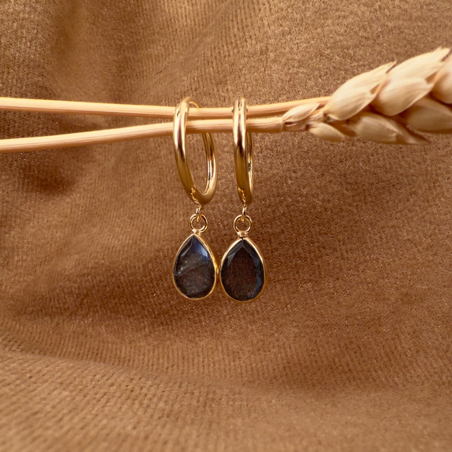 14k Gold Vermeil Labradorite Earrings