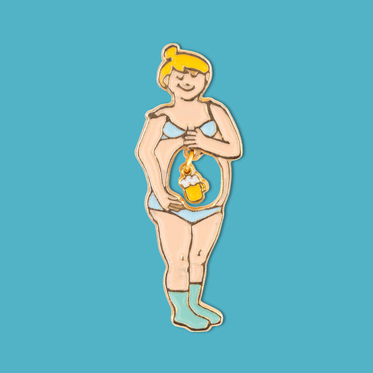 Woman Beer Belly Pin
